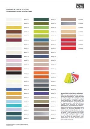 Paleta de colores para pantallas de tela